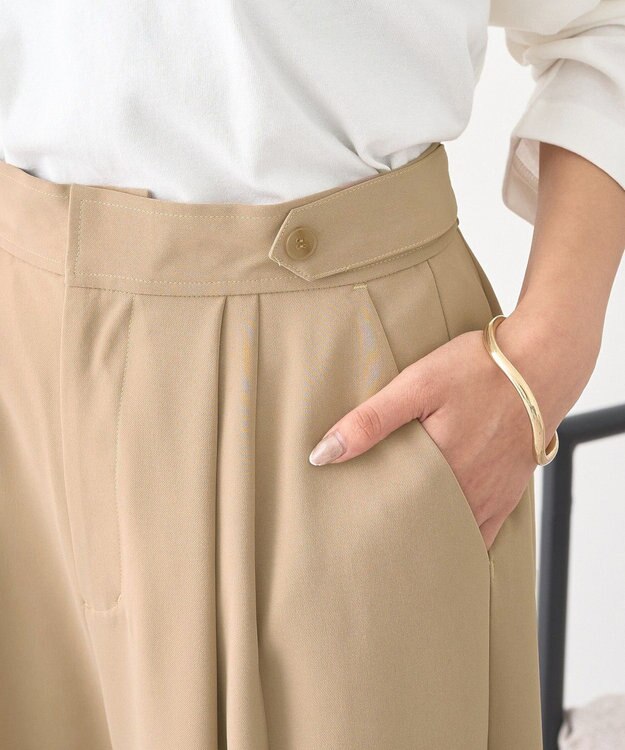 earth music&ecology タックコクーンパンツ Beige