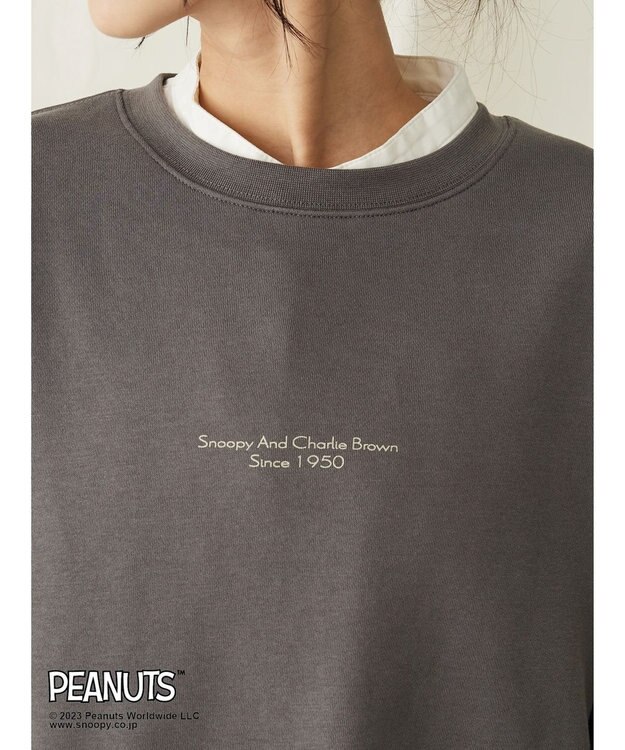 CRAFT STANDARD BOUTIQUE ＰＥＡＮＵＴＳ裏起毛スウェットクルー Charcoal Gray