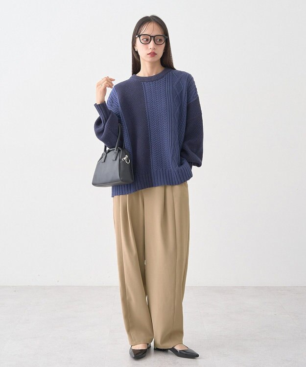 earth music&ecology タックコクーンパンツ Beige