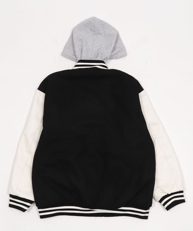 WEGO 2WAYフード付きビッグスタジャン ブラック