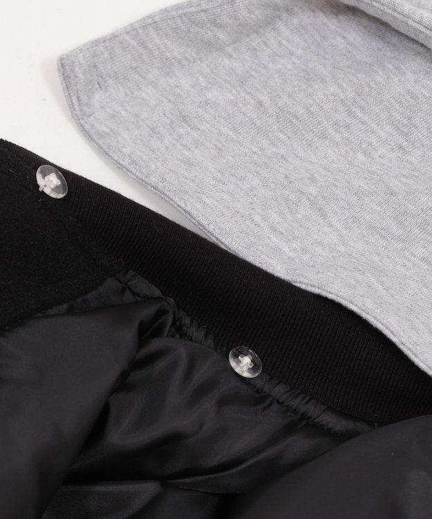 WEGO 2WAYフード付きビッグスタジャン ブラック