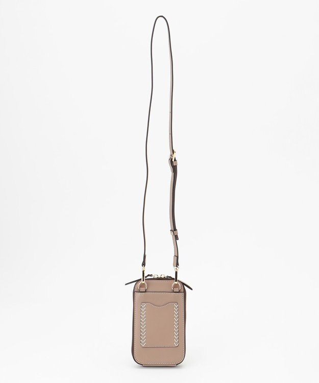 LA BAGAGERIE 【veganview】v piece mesh smartphone shoulder bag グレージュ