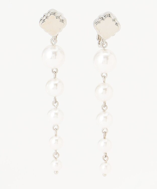 TOCCA LONG PEARL CLOVER EARRINGS イヤリング シルバー系