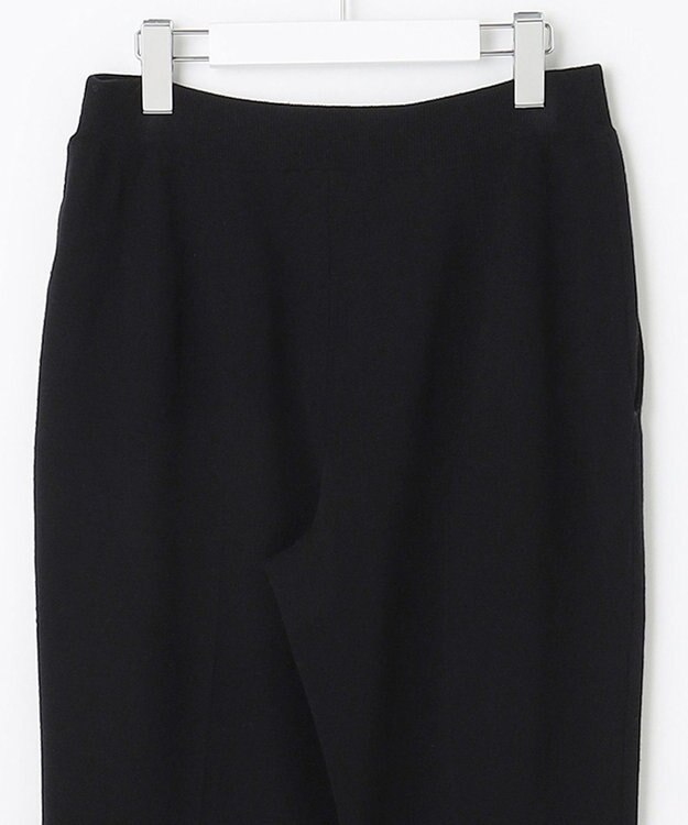 自由区 【洗える/セット可】レーヨンストレッチ テーパードパンツ ブラック系