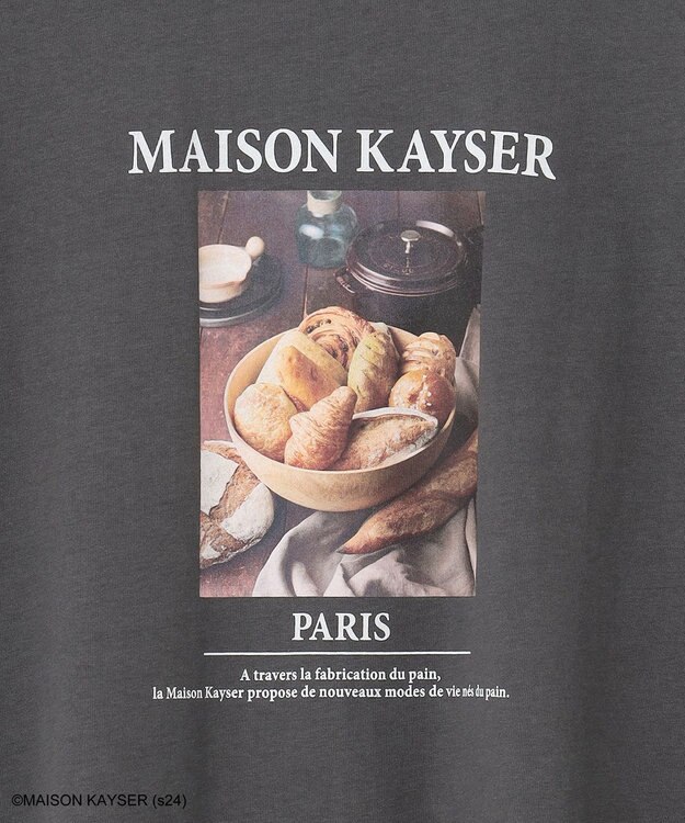 ANY 【MAISON KAYSERコラボ】フォトプリント半袖Tシャツ チャコール×バスケット