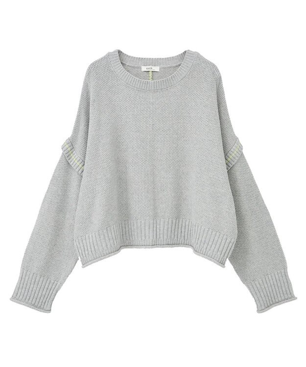 earth music&ecology 【洗濯機洗い可 / 選べる丈】アンチピリングC/A選べる丈配色ニット 杢グレー