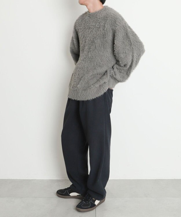 WEGO 【暖パンツ/SMLサイズ展開】裏ベロアシェフパンツ ブラック中濃色