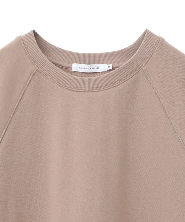 AMERICAN HOLIC フリンジ5分袖ラグランスウェット Beige