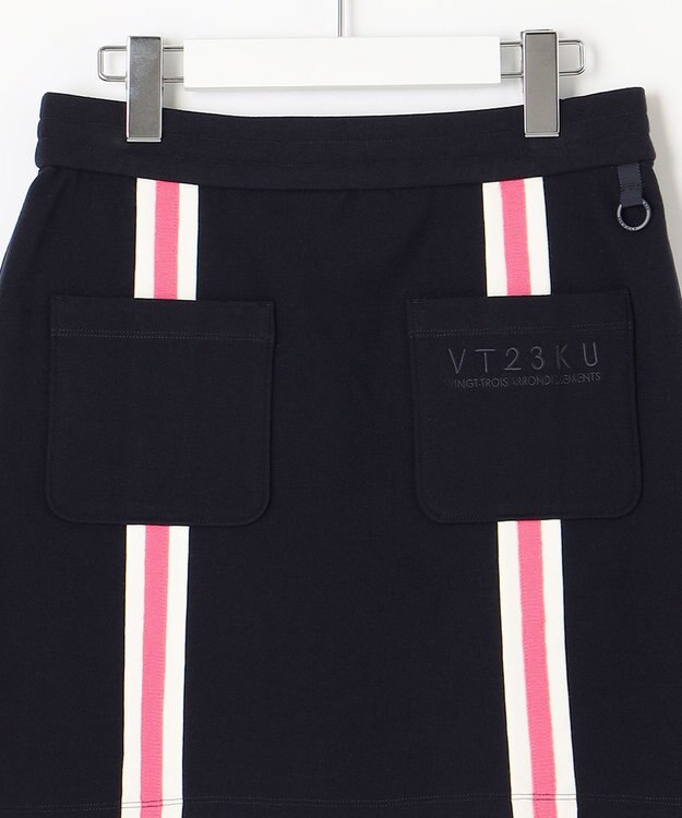 23区GOLF 【WOMEN】ミラノリブ裏起毛 ライン スカート ネイビー系