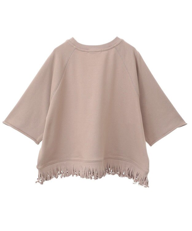 AMERICAN HOLIC フリンジ5分袖ラグランスウェット Beige