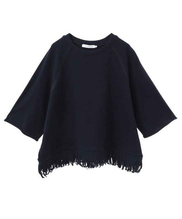 AMERICAN HOLIC フリンジ5分袖ラグランスウェット Navy