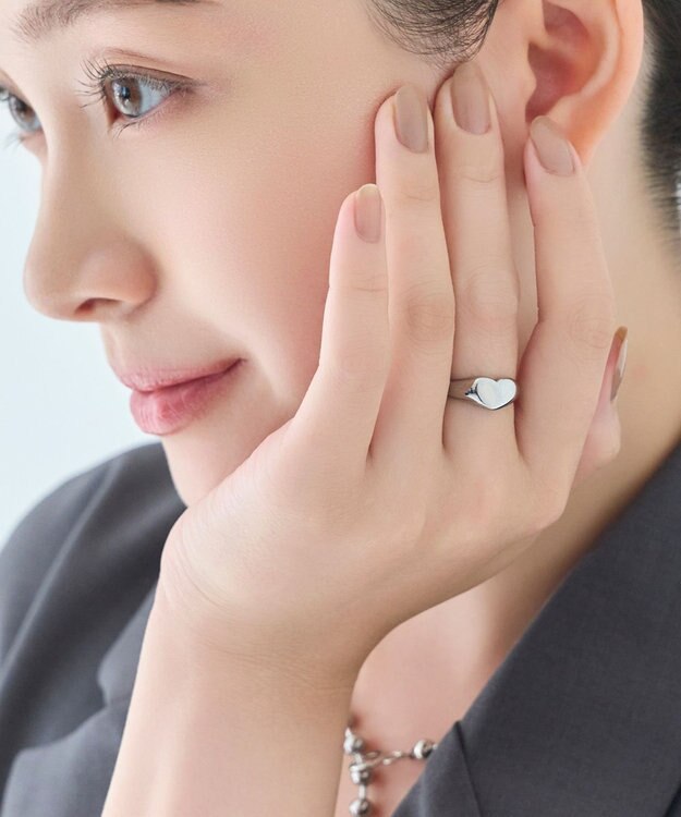 Phoebe 【金属アレルギー対応】メタルラヴィリング　シルバー/ステンレス/ハート シルバー