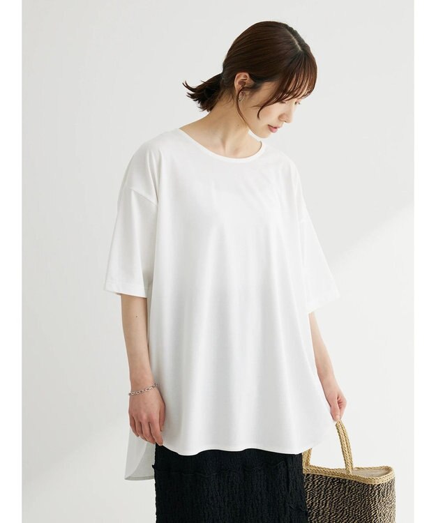 Green Parks 接触冷感バックカシュクールチュニック Off White