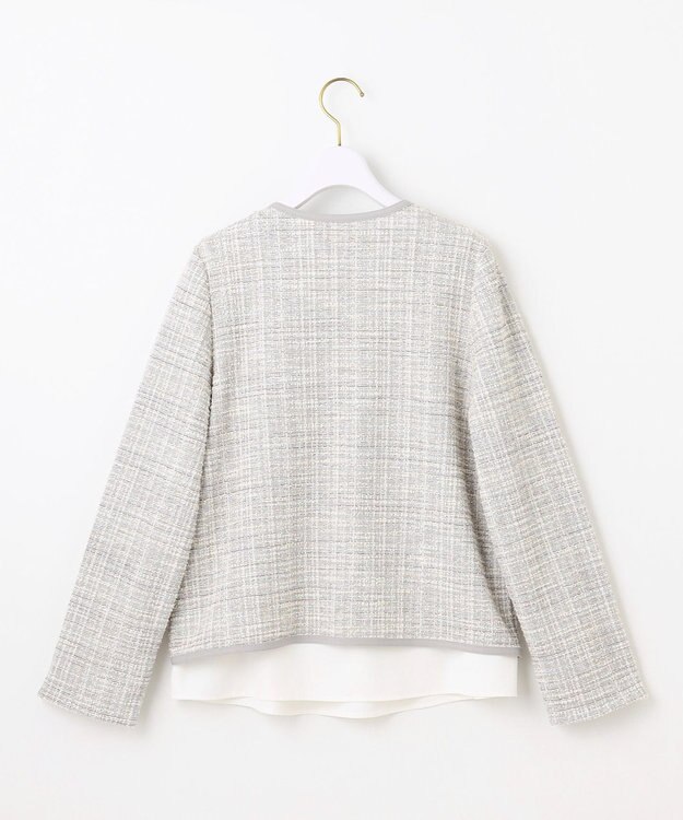 ANY SIS 【2SET】ウォッシャブルジャケット × ブラウス セット グレーミックス