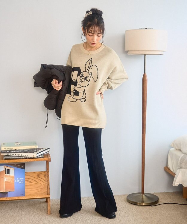 WEGO 【新色追加/ユニセックス着用ITEM/SMLサイズ展開】ジャガードグラフィックプルオーバー（LS） 柄4