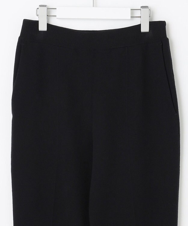 自由区 【洗える/セット可】レーヨンストレッチ テーパードパンツ ブラック系