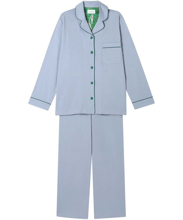 une nana cool 【綿100%】なめらかハイゲージ天竺パジャマ MADE WITH LIBERTY FABRIC サックス