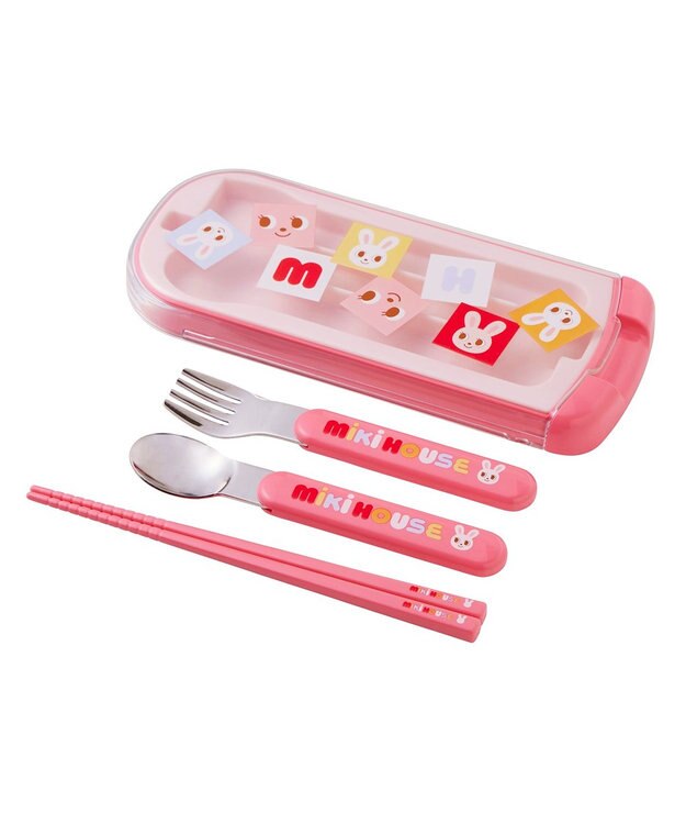 MIKI HOUSE HOT BISCUITS パズルブロックシリーズ ランチグッズギフトセット【BOX付き】 ピンク