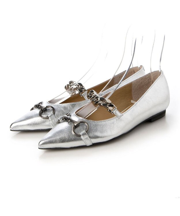 MODE ET JACOMO <MODE ET JACOMO>ポインテッドトゥメリージェーンパンプス シルバー