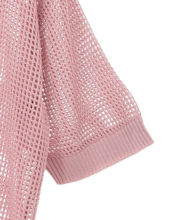 earth music&ecology メッシュポロニットプルオーバー Pink