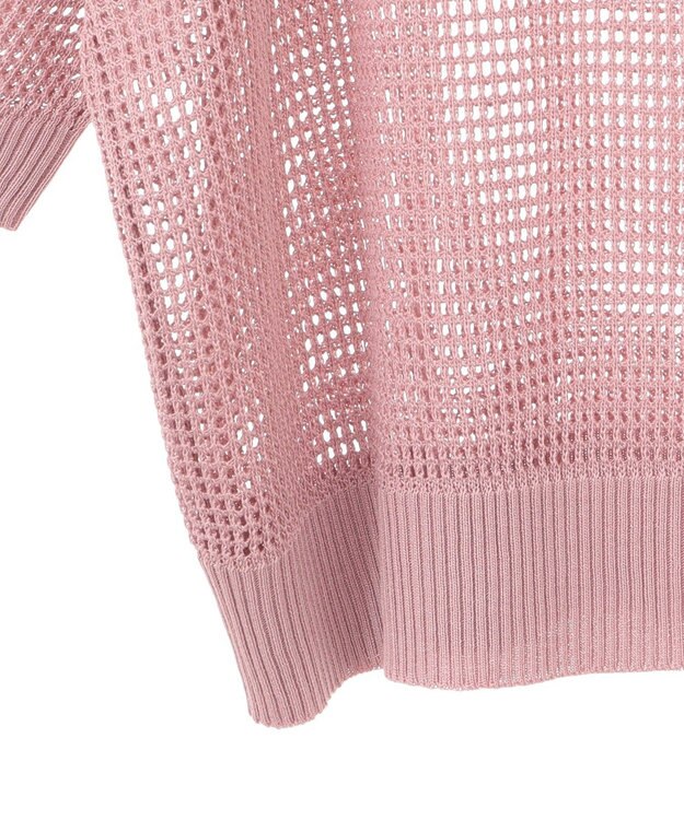 earth music&ecology メッシュポロニットプルオーバー Pink