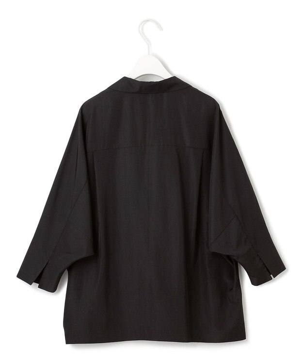 ICB 【接触冷感・UVケア・速乾・洗える】シルクエステルタフタ ブラウスジャケット ブラック系