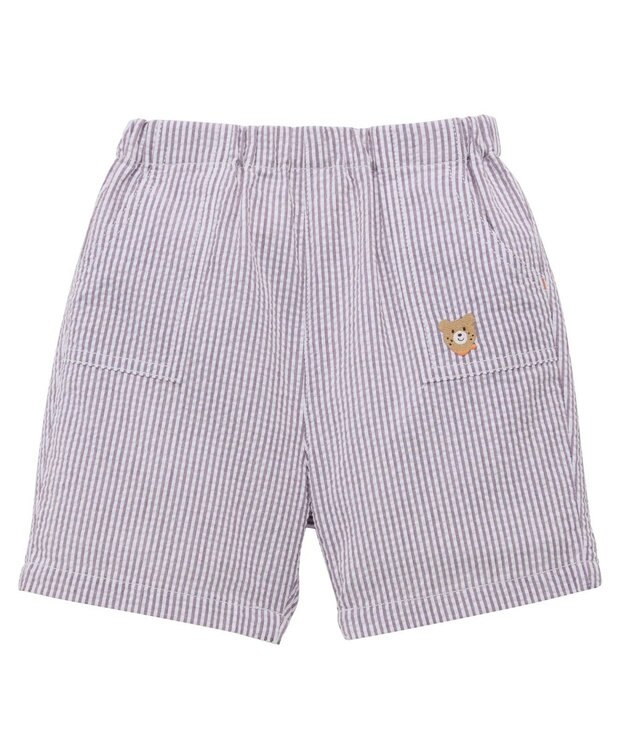 MIKI HOUSE HOT BISCUITS 【80-120cm】サッカー素材 5分丈パンツ パープル