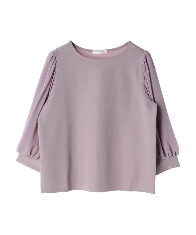 Green Parks 袖異素材使いリップルプルオーバー Purple