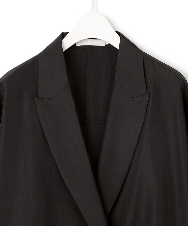 ICB 【接触冷感・UVケア・速乾・洗える】シルクエステルタフタ ブラウスジャケット ブラック系