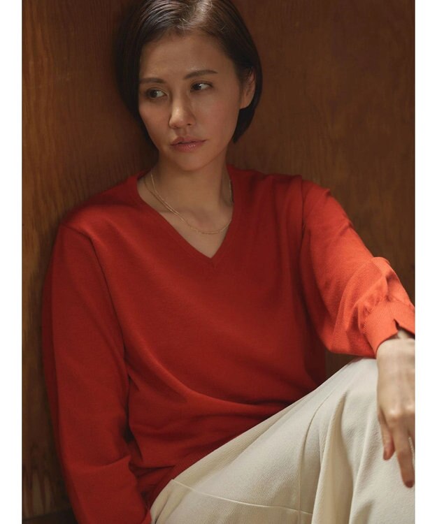 Green Parks アルガンオイル配合　Ｖネックプルオーバー Orange