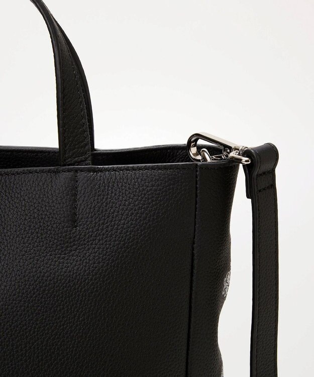 TOPKAPI 【TREASURE TOPKAPI】シュリンクレザー レース 刺しゅう ショルダー付 トートバッグ ブラック