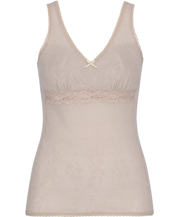 Wing カップ付きインナー 綿100％(身生地) さらっと快適 【綿100％ メッシュタイプ】 ブラトップ タンクトップ 春 夏 EL6186 ウイング／ワコール ブラウン