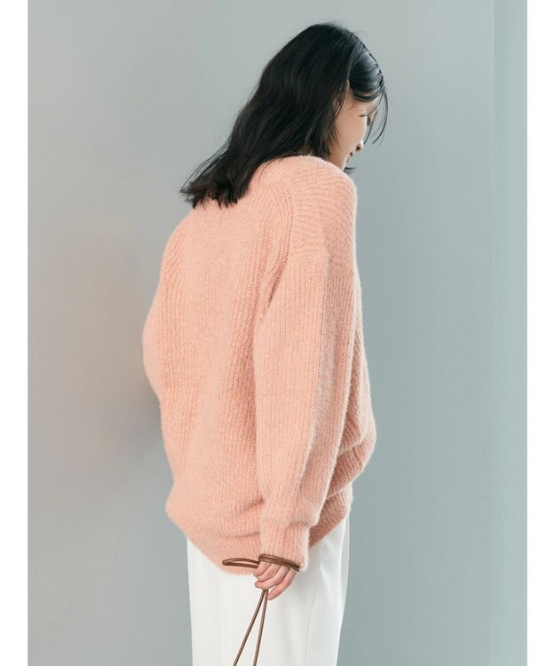 AMERICAN HOLIC モールヤーン片畦Ｖネックニットプルオーバー Pink