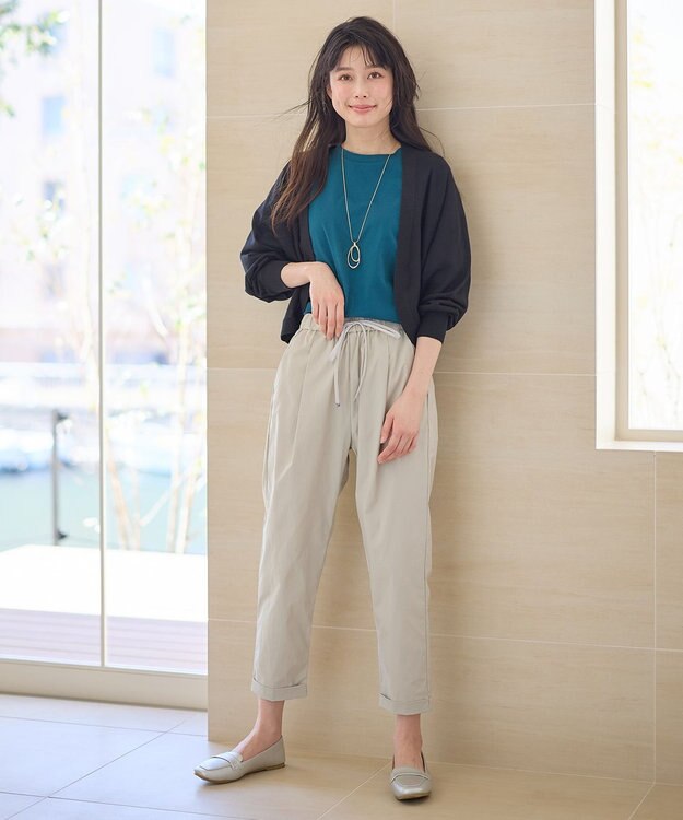 ANY 【洗濯機可/接触冷感/アンチピリング】シアーニットボレロカーディガン ブラック