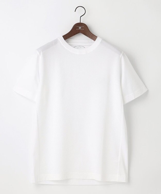 JOSEPH ABBOUD 【オーガニックコットン使用】JOE COTTONサッカークルーネックTシャツ ホワイト系