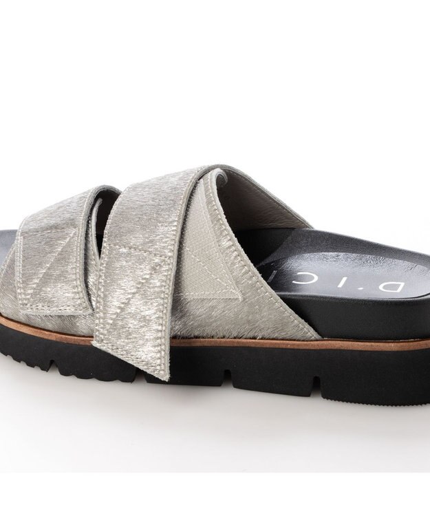 MODE ET JACOMO <D'ICI>フットベッドハラコスポーツサンダル シルバー