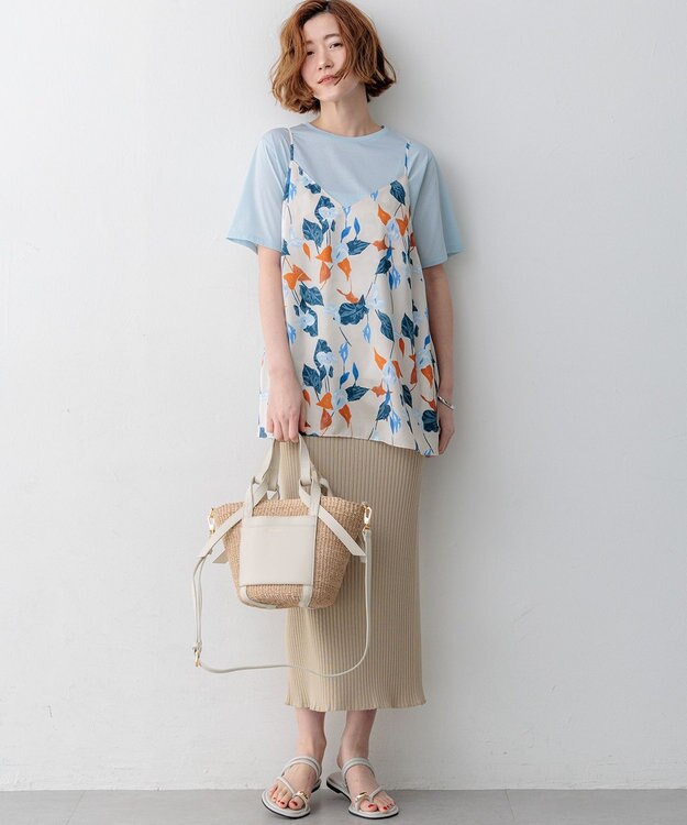 23区 【先行予約】カラーリリープリント キャミソールブラウス ベージュ系