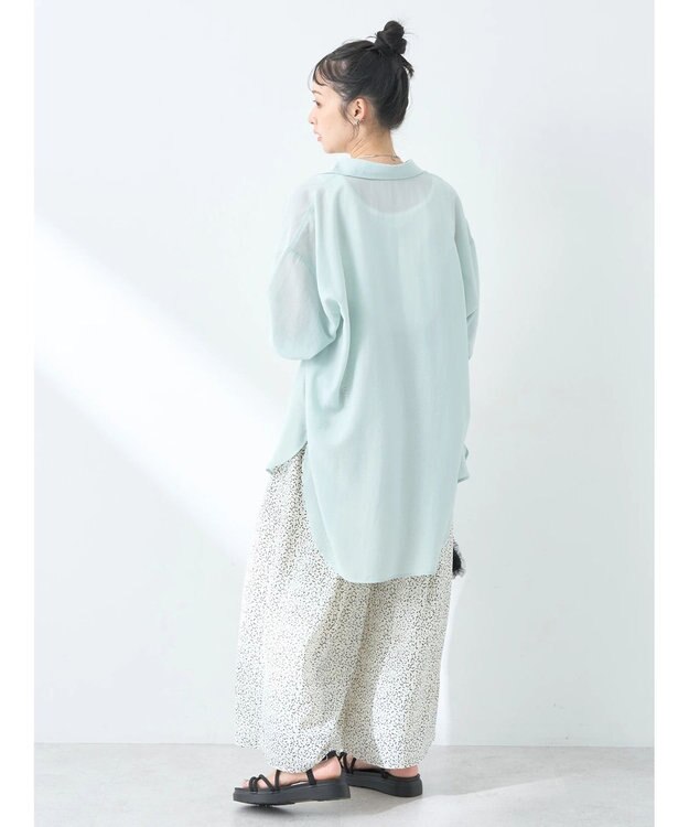 earth music&ecology ウ゛ィンテージボタンフロントポケットシャツ Light Green