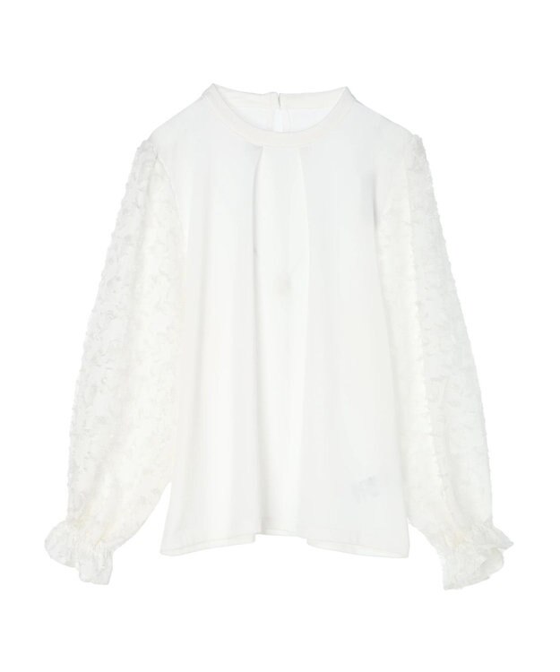 Green Parks 袖ジャガードドッキングプルオーバー Off White