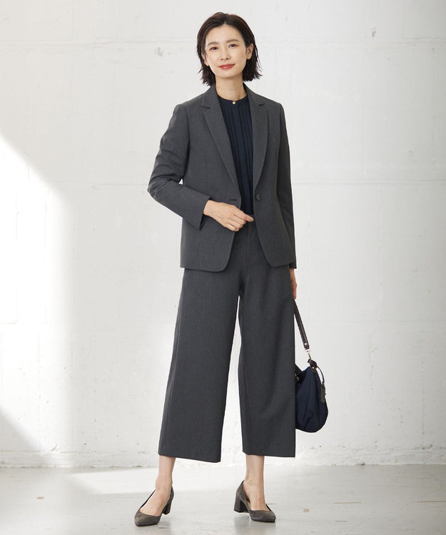 J.PRESS LADIES S 【洗える】T/Rアルガンシルク テーラード ジャケット グレー系