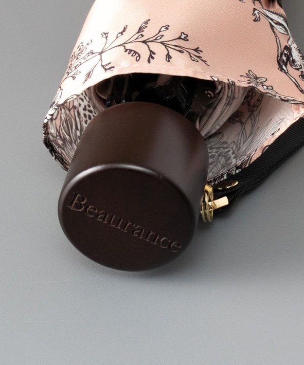 AURORA Beaurance（ビューランス）オリジナルプリント雨傘（折り畳みミニ傘） グレイッシュピンク