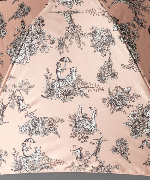 AURORA Beaurance（ビューランス）オリジナルプリント雨傘（折り畳みミニ傘） グレイッシュピンク