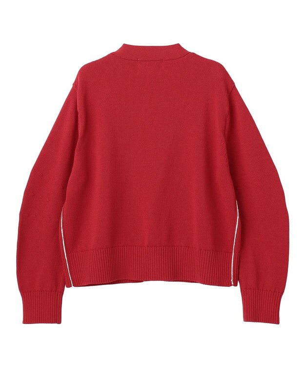 BEIGE， HELIODOR / マリンボタンクロップドカーディガン Red