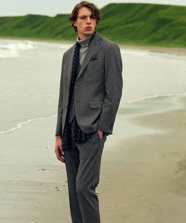 JOSEPH ABBOUD 【キングサイズ・ストレッチ/弱撥水】ムリネ ジャージ ジャケット ライトグレー系