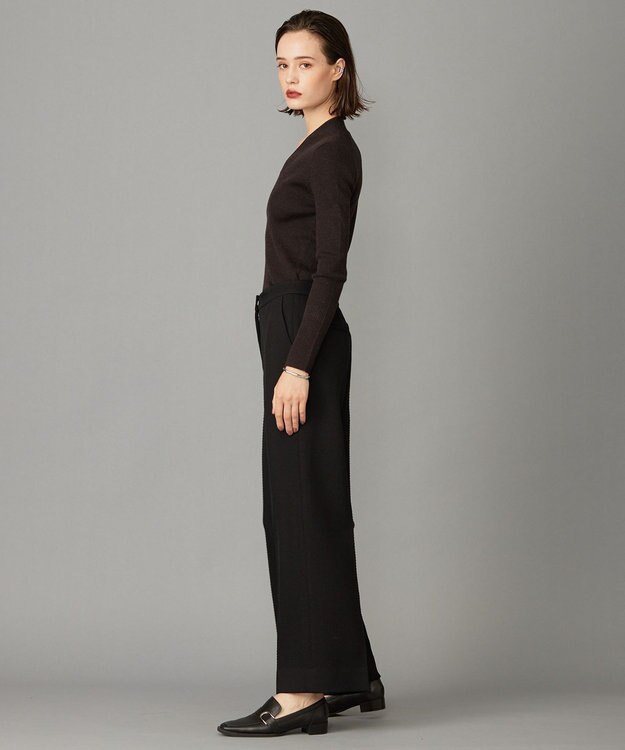 ICB 【洗える】エクストラファインメリノ Vネックプルオーバー バーントブラウン系