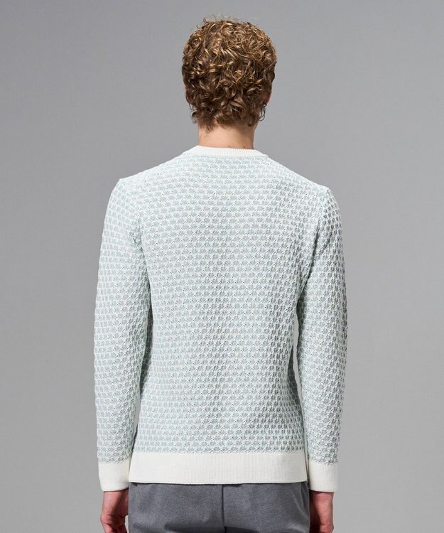 JOSEPH HOMME チャンディーガルジャガード　クルーネックニット スモーキーグリーン系