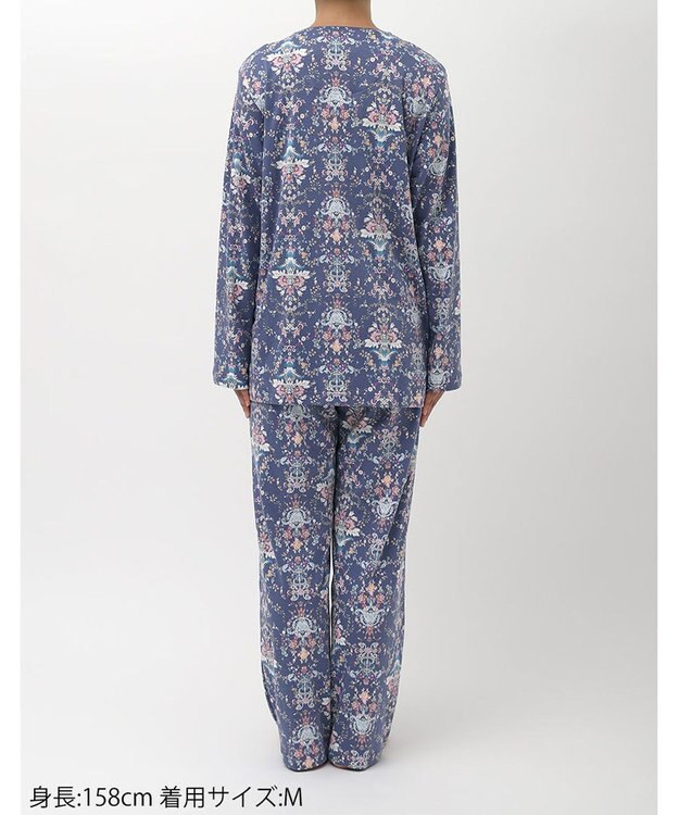 WACOAL パジャマ 長袖 長ズボン 綿100%(本体) ミントン レディース NDX541 /ワコール コン