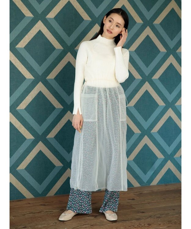 Green Parks ・ＥＬＥＮＣＡＲＥ　ＤＵＥ　チュールドロストキャミワンピ Ivory