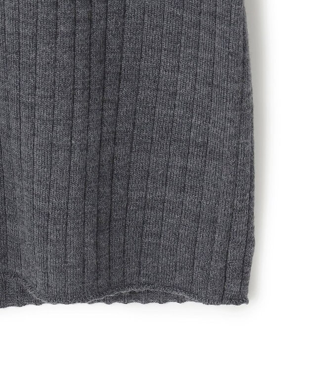 ICB 【洗える】エクストラファインメリノリブ ヘンリーネック プルオーバー ミディアムグレー系