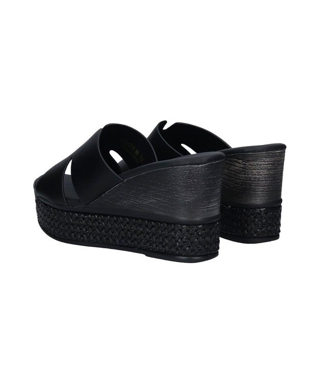 Bridget Birkin 【Bridget Birkin】サイドカットウェッジミュールサンダル ブラック